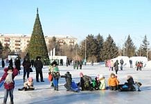 Январские каникулы свободненцы традиционно проводят в снежном городке на площади
