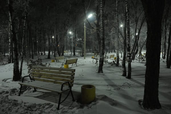 Ночной парк в Свободном засиял огнями среди зимы. Новости