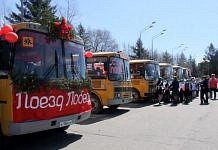 На центральной площади Свободного прошла акция «Автобус Победы»