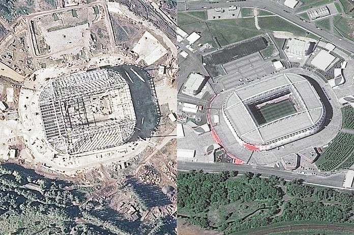 Строительство стадионов к Чемпионату мира по футболу контролировали из космоса