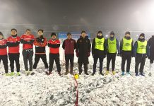 Свободненская команда «Метеор» сыграла в футбол на снегу  в Китае
