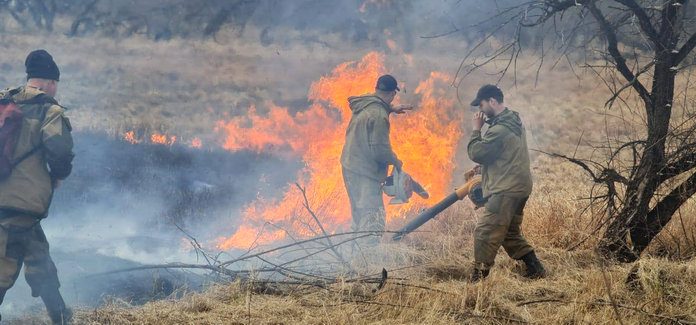 Природные пожары подбираются к свободненским сёлам и городским окраинам