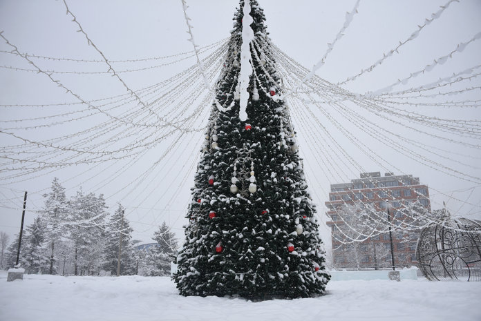 Ледовый городок с колоритом Санкт-Петербурга создали в Свободном мастера из Красноярска