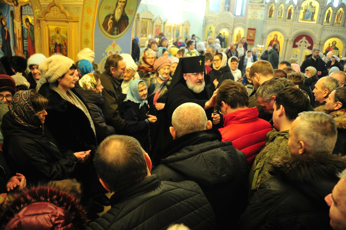 Архиепископ Лукиан возглавил литургию в честь годовщины открытия храма в Свободном