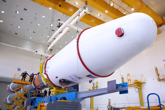 На космодроме Восточный собрана ракета «Союз-2.1б» для запуска автоматической станции «Луна-25»